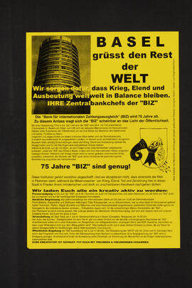 Basel grüsst den Rest der Welt - 75 Jahre "BIZ" sind genug!