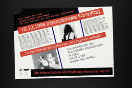 Internationaler Kampftag für die Freiheit der  politischen Gefangen  weltweit. Solidarität mit den Gefagnenen in Peru. Freiheit für Mumia Abu-Jamal