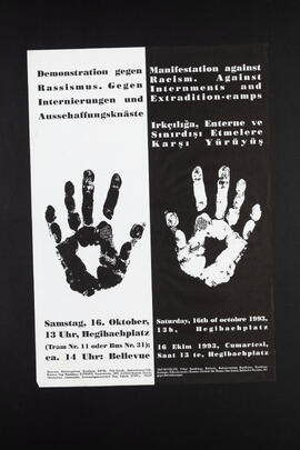 Demonstration gegen Rassismus. Gegen Internierungen und Ausschaffungsknäste