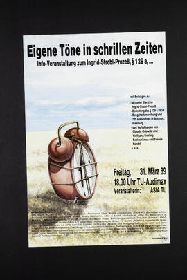 Eigene Töne in schrillen Zeiten. Info-Veranstaltung zum Ingrid-Strobl-Prozess, § 129a