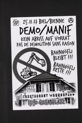 Demo: Kein Abriss auf Vorrat- Bahnhöfli bleibt. 25.11.2017