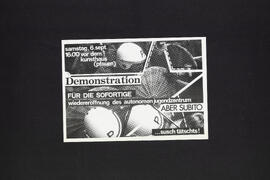 Demonstration. Für die sofortige Wiedereröffnung des autonomen Jugendzentrum. Aber subito…susch tätschts