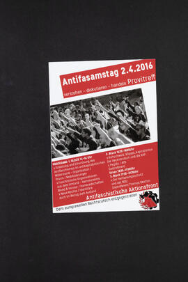 Antifasamstag. Verstehen – Diskutieren – Handeln. 2. April, Provitreff