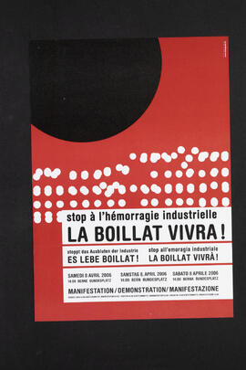 stop à l'hémorragie industrielle. La Boillat vivra! Demonstration