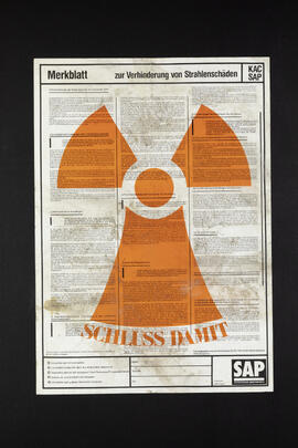 Merkblatt zur Verhinderung von Strahlenschäden.