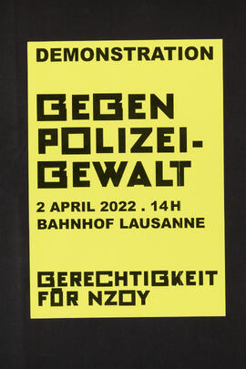 Gegen Polizeigewalt - Gerechtigkeit für NZOY - Demonstration 2.4.2022, Lausanne