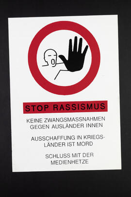 Stop Rassismus. Keine Zwangsmassnahmen gegen AusländerInnen