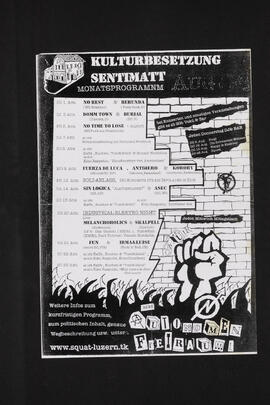 Kulturbesetzung Sentimatt Monatsprogramm August