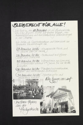 Bleiberecht für alle. Besetzung Predigerkirche