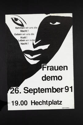 Nehmen wir uns die Macht! Geben wir uns die Kraft! Leben wir in der Nacht! Frauendemo. Hechtplatz