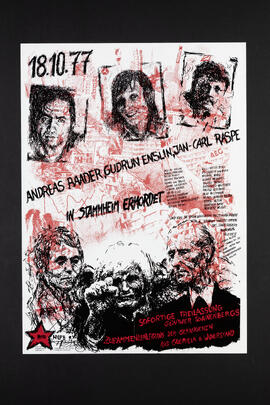 18.10.77. Andreas Baader, Gudrun Enslin, Jan-Carl Raspe in Stammheim ermordet. Sofortige Freilassung Günther Sonnenbergs. Zusammenlegung der Gefangenen aus Guerilla & Widerstand