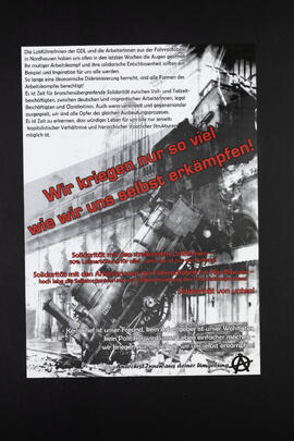 Wir kriegen nur so viel, wie wir uns selbst erkämpfen. Solidarität mit den streikenden Lokführern. Solidarität mit den ArbeiterInnen der Fahrradfabrik im Nordhausen.