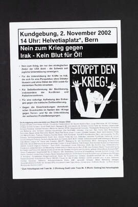 Nein zum Krieg gegen Irak – Kein Blut für Öl, Kundgebung
