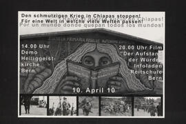 Den schmutzigen Krieg in Chiapas stoppen - Demo Heiliggeistkirche Bern, 10. April 2010