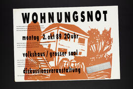 Wohnungsnot. Diskussionsveranstaltung im Volkshaus. Grossdemo Hirschenplatz