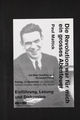 Die Revolution war für mich ein grosses Abenteuer - Paul Mattick