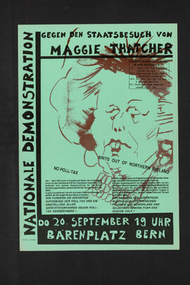 Nationale Demonstration gegen den Staatsbesuch von Maggie Thatcher - 20.9.1990, Bern