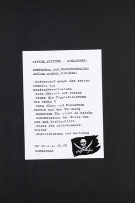 Offene Sitzung-Einladung Bombay Bar und Tessinerkeller sollen stehen bleiben!