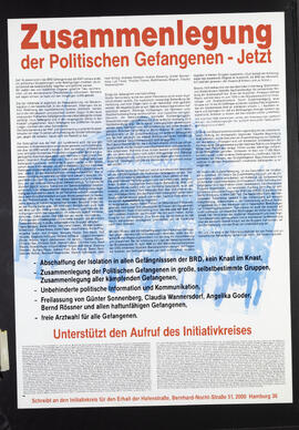 Zusammenlegung der Politischen Gefangenen -Jetzt. Unterstützt den Aufruf des Inititivkreises