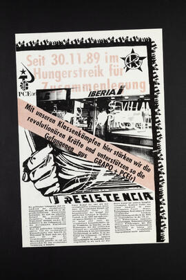 Im Hungerstreik für Zusammenlegung. PCE(r) und GRAPO. Mit  unseren Klassenkämpfen hier stärken wir die revolutionären Kräfte und unterstützen so die Gefangenen