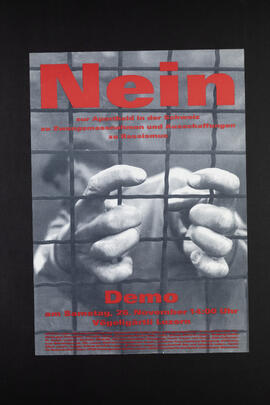 Nein zur Apartheid in der Schweiz. Zu Zwangsmassnahmen und Ausschaffungen. Demo