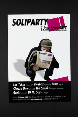 1 Jahr BrandSatz. Ausserparlamentarische Zeitung Winterthur und Region. Soliparty.Alte Kaserne.