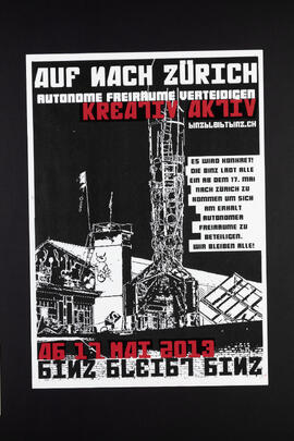 Auf nach Zürich. Autonome Freiräume verteidigen. Kreativ aktiv. Binz bleibt Binz.