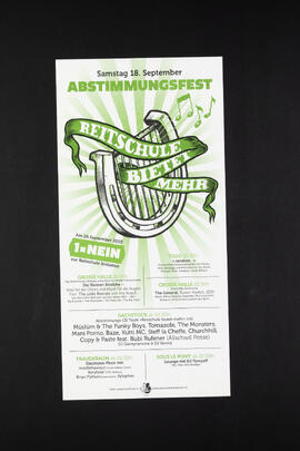 Abstimmungsfest zur Reitschule Initiative. Reitschule bietet mehr.
