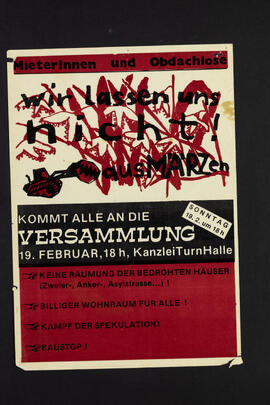 wir lassen uns nicht! ausMÄRZen. Versammlung Kanzleiturnhalle