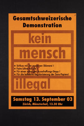 Kein Mensch ist illegal. Gesamtschweizerische Demonstration