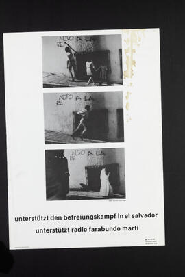 Unterstützt den Befreiungskampf in El Salvador. Unterstützt Radio Farabundo Marti