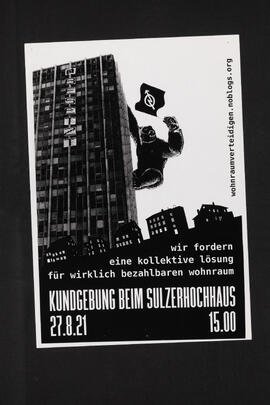 Kundgebung beim Sulzerhochhaus. 27.8.21