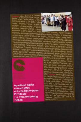 Apartheid-Opfer müssen jetzt entschädigt werden! - Profiteure zur Verantwortung ziehen
