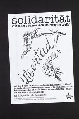 Solidarität mit Marco Camenisch im  Hungerstreik.