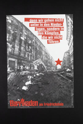 Barrikaden am Friedrichshain. [Vorderseite]