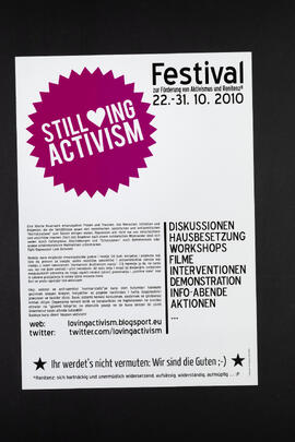 Festival zur Förderung von Aktivismus und Renitenz. Diskussionen, Hausbesetzung, Workshops, Filme…