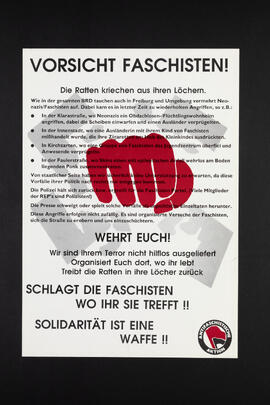 Vorsicht Faschisten. Schlagt die Faschisten, wo ihr sie trefft.