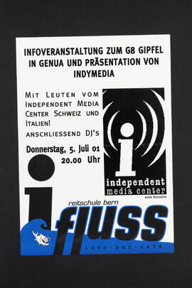 Infoveranstaltung zum G8 Gipfel in Genua und Präsentation von Indymedia