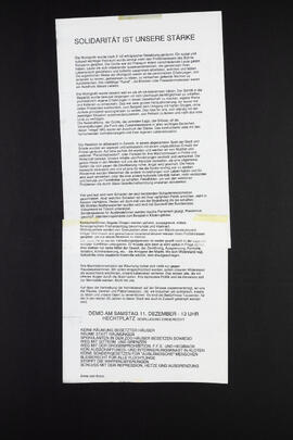 Solidarität ist unsere Stärke. Demo. Keine Räumung besetzter Häuser. Hechtplatz