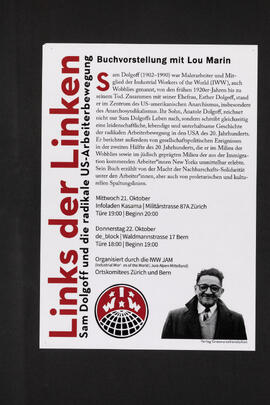 Links der Linken - Sam Dolgoff und die radikale US-Arbeiterbewegung - Buchvorstellung mit Lou Marin
