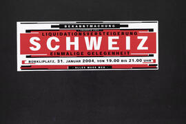 Liquidationsversteigerung Schweiz. Einmalige Gelgenheit. Alles muss weg. 31. Januar, Bürkliplatz
