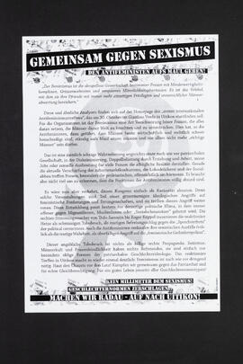 Gemeinsam gegen Sexismus. Den Antifeministen aufs Maul geben! Machen wir Radau – Auf nach Uitikon