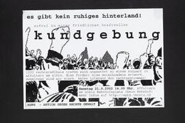 Es gibt kein ruhiges Hinterland. Kundgebung