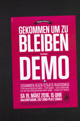 Gekommen um zu bleiben. Demo.