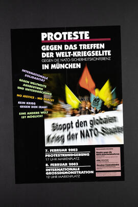 Proteste gegen das Treffen der Welt-Kriegselite. Gegen die NATO-Sicherheitskonferenz in München