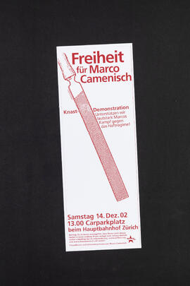 Knast-Demonstration. Unterstützen wir lautstark Marcos Kampf gegen das Haftregime.