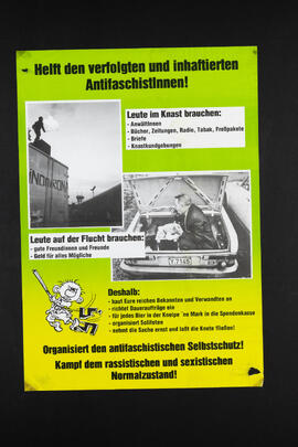 Helft den verfolgten und inhaftierten AntifaschsitInnen. Organisiert den antifaschsitischen Selbstschutz.