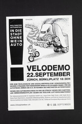 Velodemo. In die Stadt ohne mein Auto. Weltweiter Aktionstag.