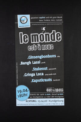 Le monde est à nous. Konzerte und Kundgebung zum Jahrestag der Befreiung von Köpenick