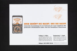 Euch gehört die Macht, uns die Nacht. Solidaritätsveranstaltungen für die Freilassung der wegen angeblicher Mitgliedschaft in Revolutionären Zellen / Rote Zora Verhafteten in Deutschland